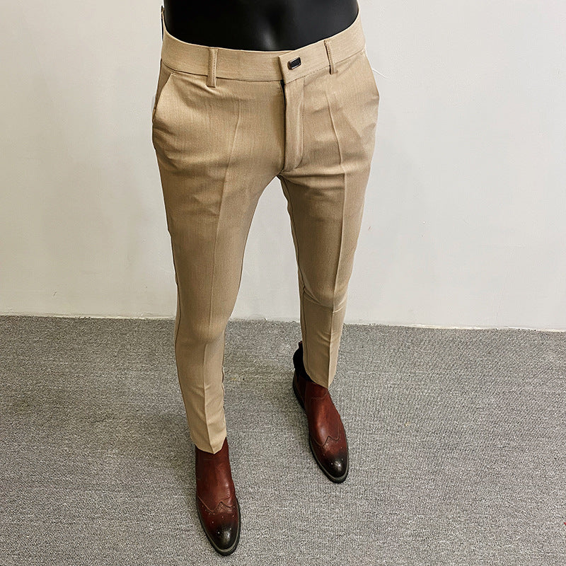 Herren taillierte Chino-Anzughose mit Bügelfalte, Stretchkomfort und verdecktem Hakenverschluss Nord Taschen
