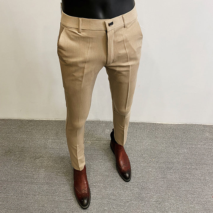 Herren taillierte Chino-Anzughose mit Bügelfalte, Stretchkomfort und verdecktem Hakenverschluss Nord Taschen