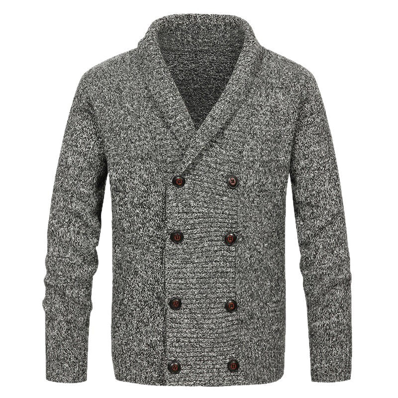 Herren Strickjacke mit Schalkragen und doppelter Knopfleiste Nord Taschen