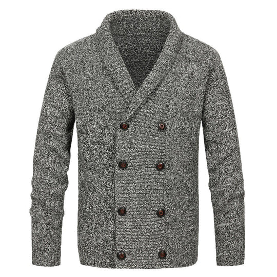 Herren Strickjacke mit Schalkragen und doppelter Knopfleiste Nord Taschen
