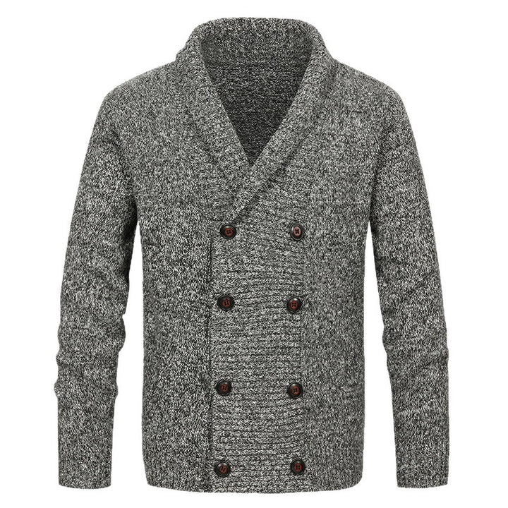 Herren Strickjacke mit Schalkragen und doppelter Knopfleiste Nord Taschen