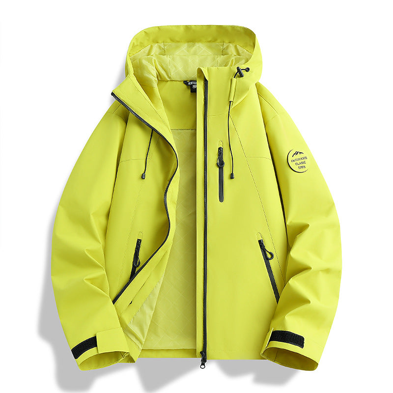 Damen Leichte wasserdichte Kapuzenjacke mit Teddy‑Charm und verdeckten Reißverschlusstaschen Nord Taschen