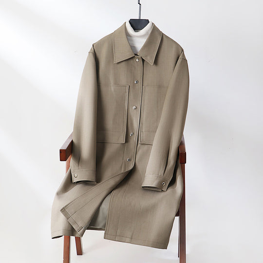 Herren Leichter Mantel im Overshirt‑Stil mit aufgesetzten Taschen Nord Taschen