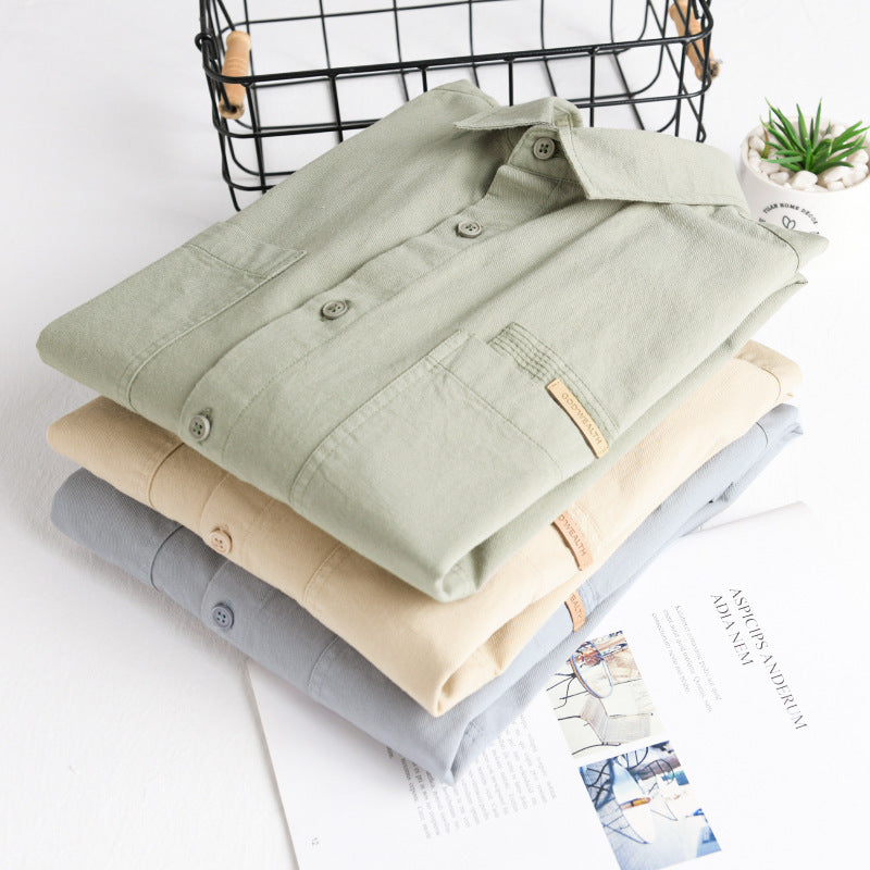 Herren Leichtes Baumwoll‑Twill Overshirt mit Kentkragen, doppelten aufgesetzten Brusttaschen und Relaxed-Fit Nord Taschen
