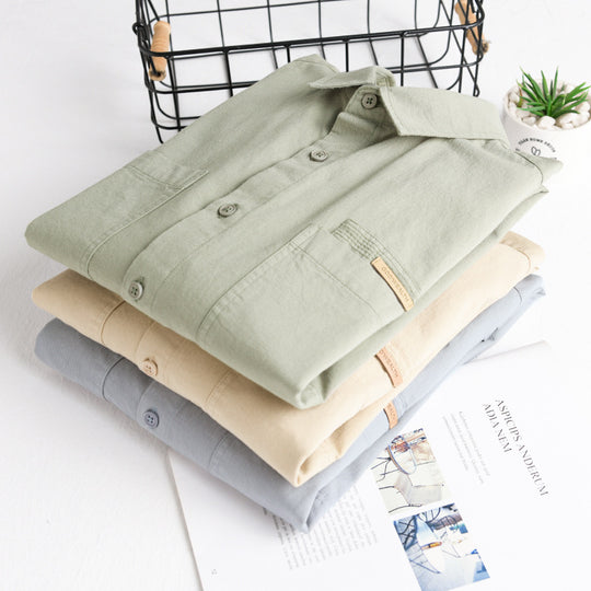 Herren Leichtes Baumwoll‑Twill Overshirt mit Kentkragen, doppelten aufgesetzten Brusttaschen und Relaxed-Fit Nord Taschen