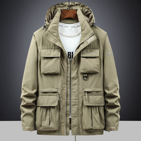 Herren Utility-Parka mit Multifach-Taschen, Kapuze und D-Ring Nord Taschen