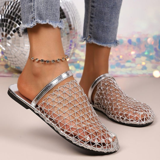 Damen  gewNord Taschente Netz-Mules mit Slip-On-Funktion, offener Ferse und flexiblem Leichtsohlen-Design Nord Taschen