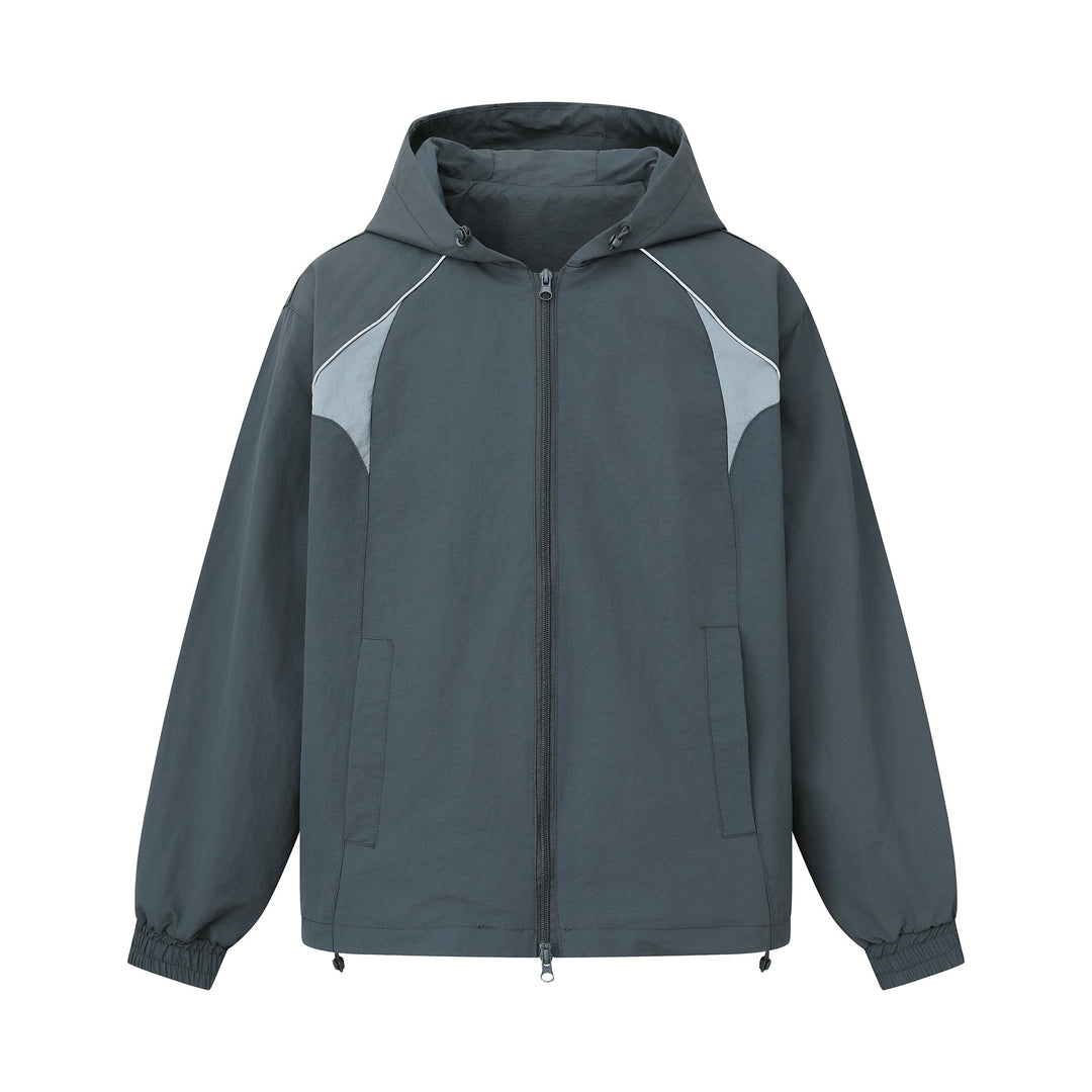 Unisex Leichtgewichtiger Boxy-Kapuzenblouson mit Zwei‑Wege‑Reißverschluss und Kordelzugsaum Nord Taschen