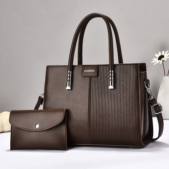 Damen elegante Tragetasche mit strukturierter Oberfläche und abnehmbarer Mini-Clutch Nord Taschen