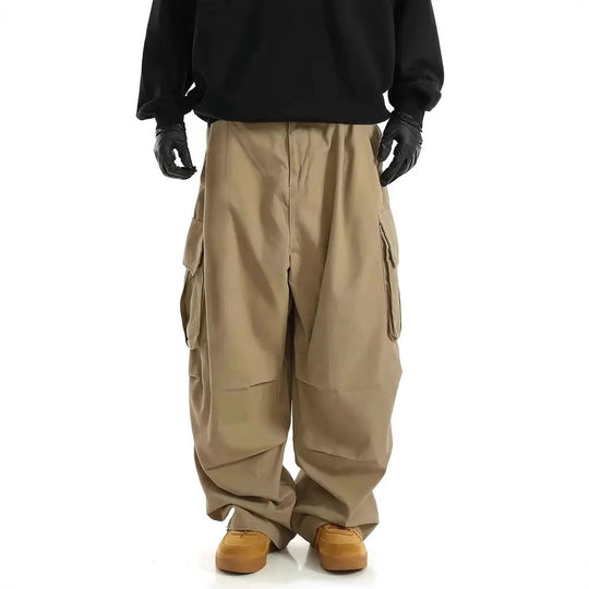 Herren Weite Baggy-Cargohose mit tiefem Schritt, großen Klappentaschen & relaxed Fit Nord Taschen