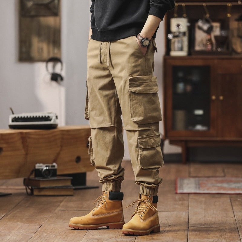 Herren Robuste Cargo-Jogginghose mit Multifunktions-Taschen Kordelzug elastische Bündchen Nord Taschen
