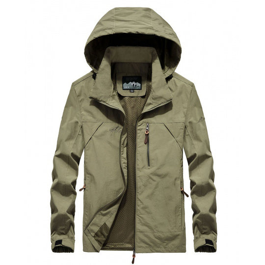 Herren leichte atmungsaktive Softshell-Trekkingjacke mit Kapuze und Mesh-Futter Nord Taschen