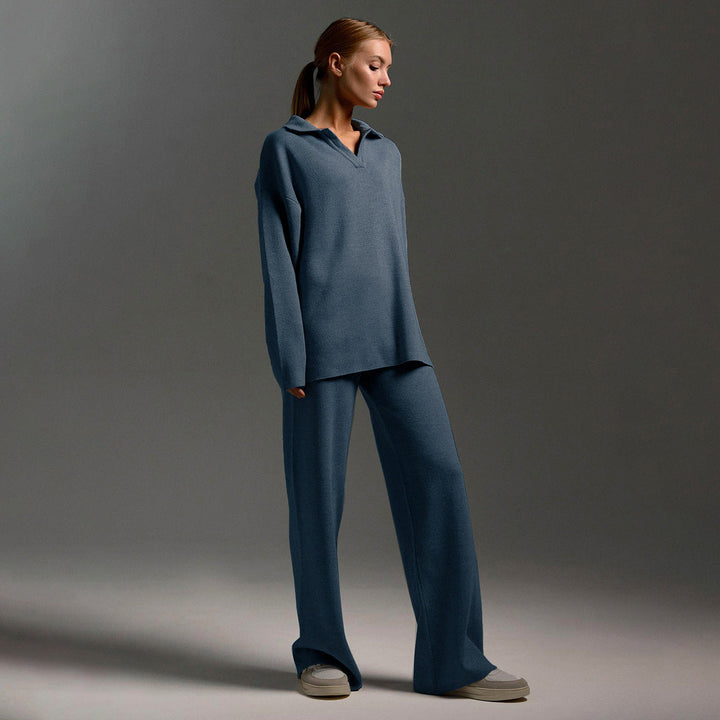 Lounge Satz mit Weiten Hose und Poloshirt