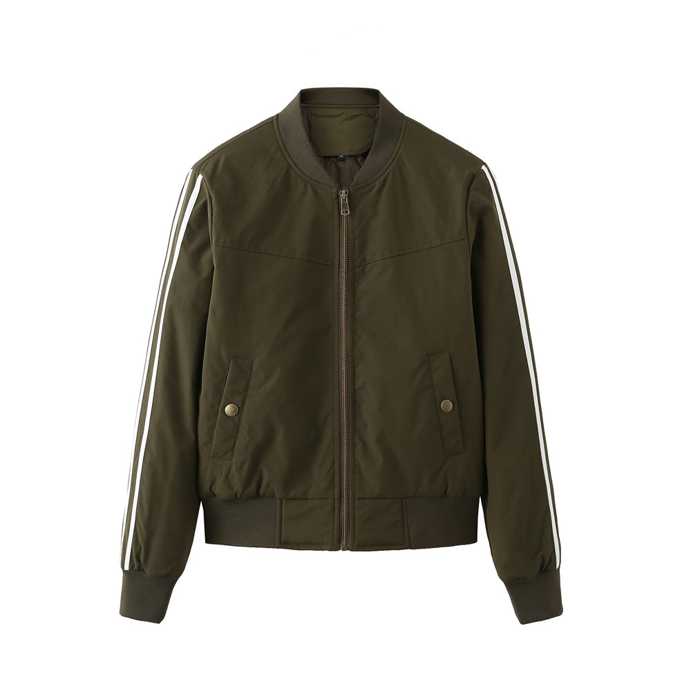 Damen sportliche Bomberjacke mit modischen Seiteneinsätzen und elastischen Bündchen Nord Taschen