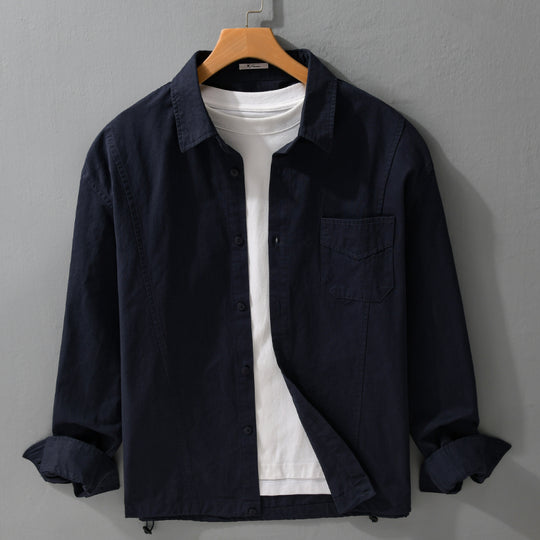 Herren Leichtes Overshirt-Jackett aus Baumwollmix mit aufgesetzter Brusttasche Nord Taschen