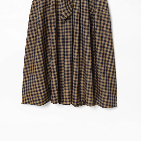 Damen Wickelkleid mit Vichy-Karo, Hemdkragen und Taillenband Nord Taschen