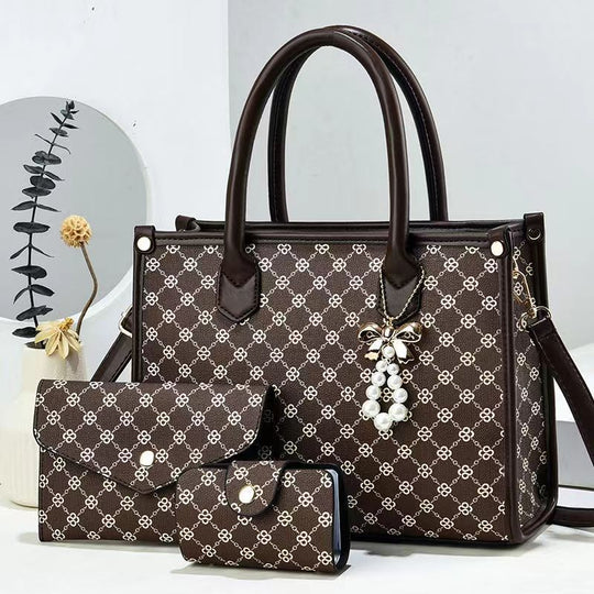 Damen elegante Schultertasche mit luxuriösem Muster und abnehmbarer Clutch Nord Taschen