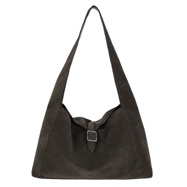 Damen Hobo-Tasche aus weichem Veloursleder mit praktischem Tragegriff Nord Taschen