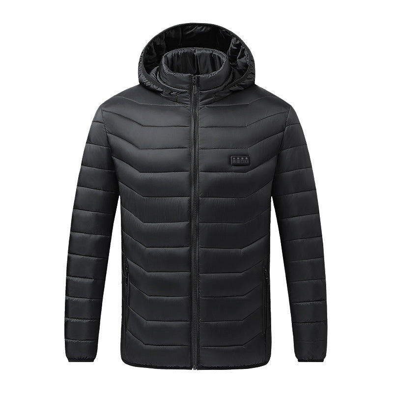 Herren Beheizte Steppjacke mit Mehrzonen-Heizsystem und Kapuze Nord Taschen