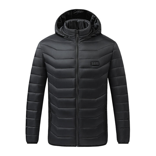 Herren Beheizte Steppjacke mit Mehrzonen-Heizsystem und Kapuze Nord Taschen