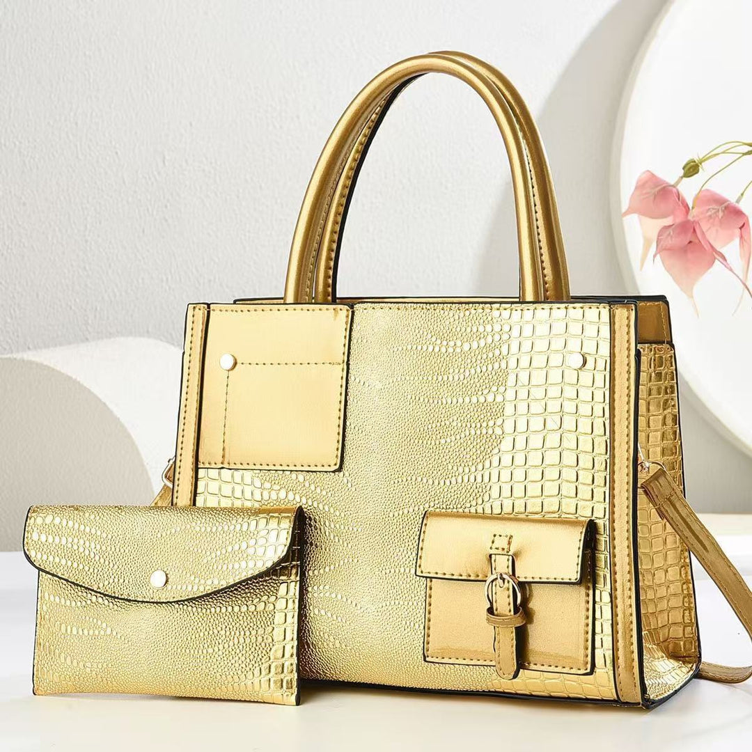 Damen Handtasche mit strukturiertem Schlangenleder-Look und abnehmbarer Mini-Clutch Nord Taschen