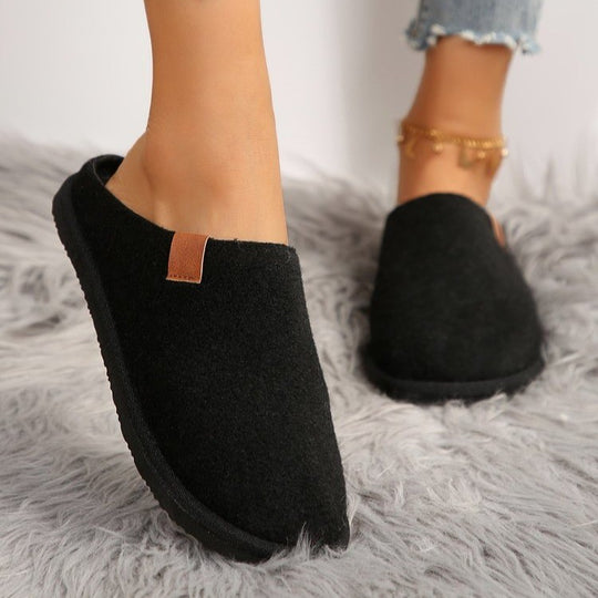Damen Gefütterte Wolloptik-Hausschuh-Mules mit Teddyfutter und rutschfester Laufsohle Nord Taschen