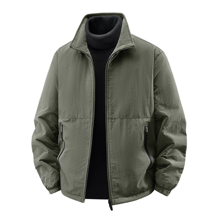 Men's  minimalist stand-collar travel jacket with sealed zip pockets and elastic cuffs Nord Taschen