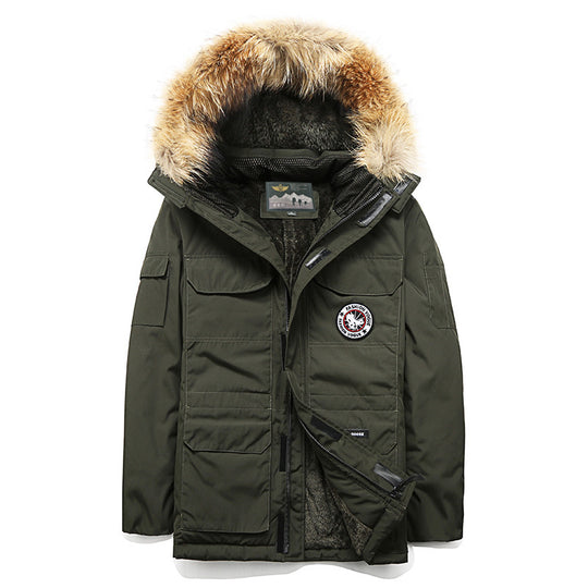 Herren Winterparka mit Kapuze und Kunstfellbesatz, isolierende Thermofütterung & Mehrfachtaschen Nord Taschen