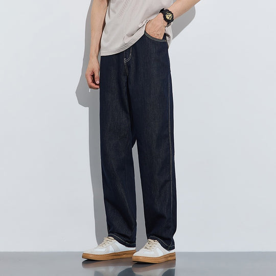 Herren Bequeme und lässige Weit geschnittene Denim-Hose Nord Taschen