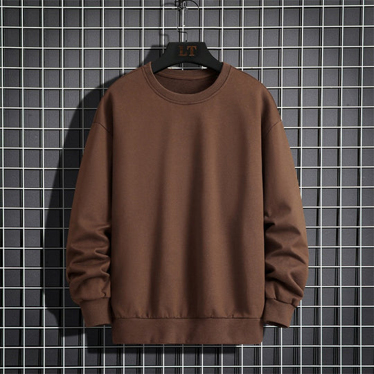 Herren Schlichtes Oversize Rundhals‑Sweatshirt aus schwerer Baumwollmischung mit gerippten Bündchen Nord Taschen