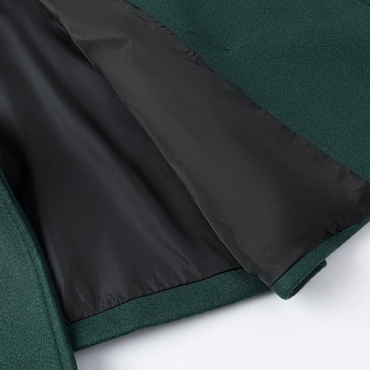 Damen Kurz-Peacoat aus Wollmix mit doppelreihiger Knopfleiste und Manschettenriemen Nord Taschen
