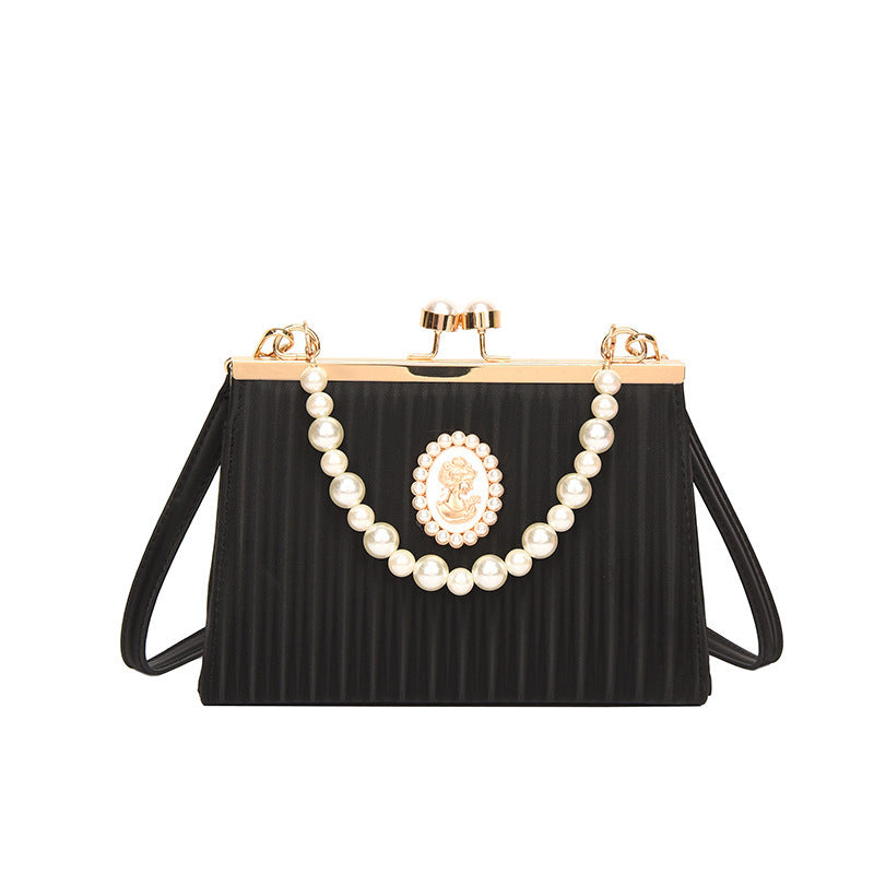 Damen elegante Clutch-Tasche mit Perlenschmuck Nord Taschen