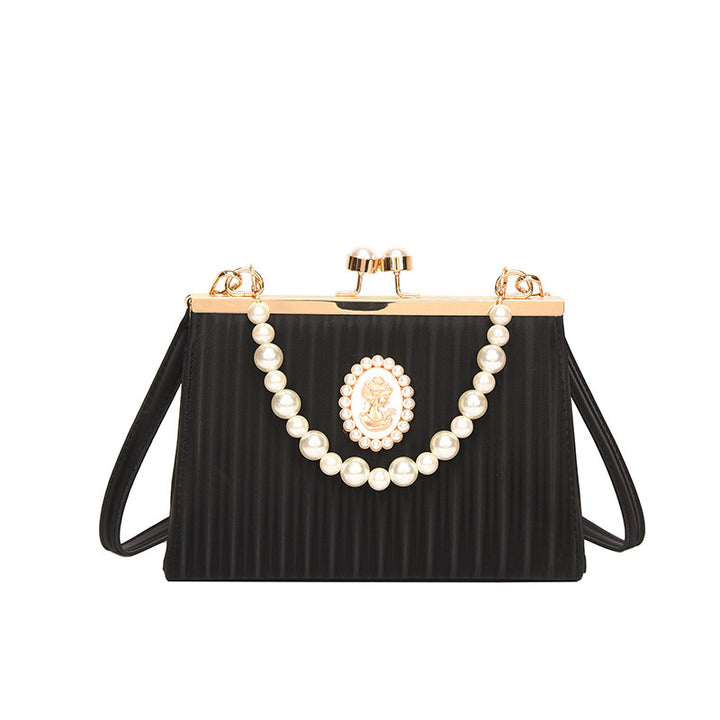 Damen elegante Clutch-Tasche mit Perlenschmuck Nord Taschen