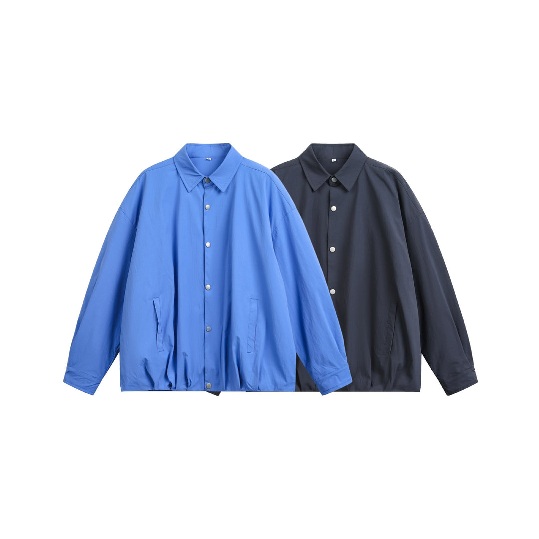 Herren Oversize Coachjacke mit Druckknopf‑Verschluss und geradem Saum Nord Taschen