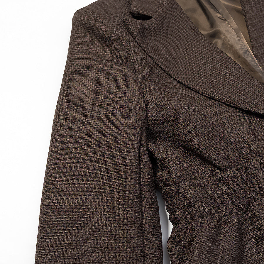 Damen Taillierter Blazer mit geraffter Taillenpartie und strukturierter Weboptik Nord Taschen