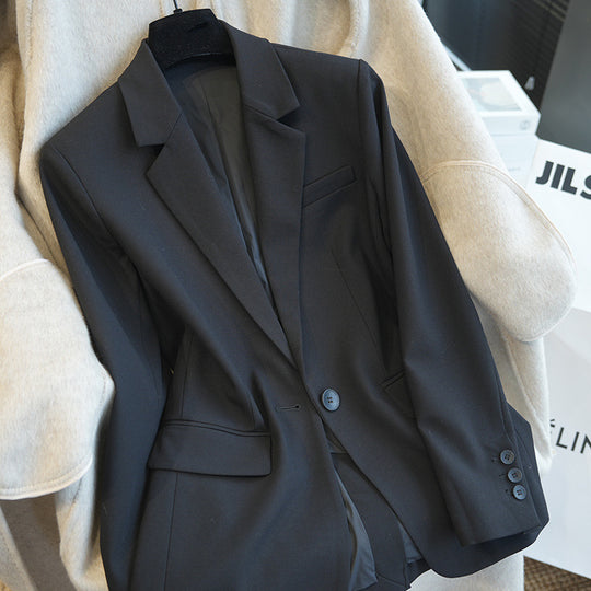 Damen Klassischer taillierter Ein-Knopf-Blazer aus feinem Wollmix Nord Taschen