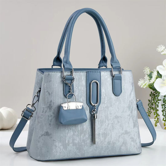 Damen elegante Handtasche mit strukturiertem Obermaterial und abnehmbarem Mini-Portemonnaie Nord Taschen