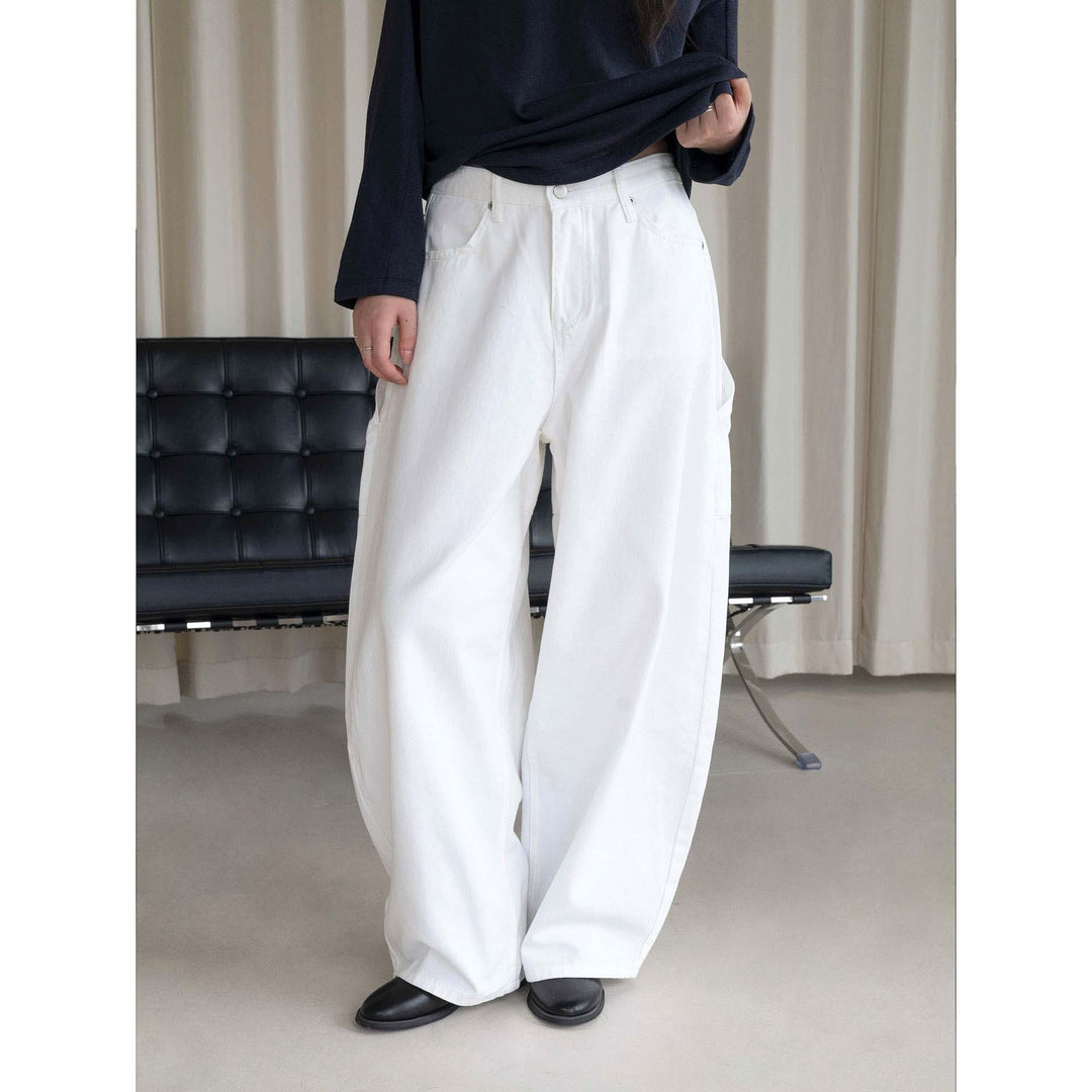 Damen Weite High‑Waist Utility-Cargohose mit Tiefer Schrittlinie Nord Taschen