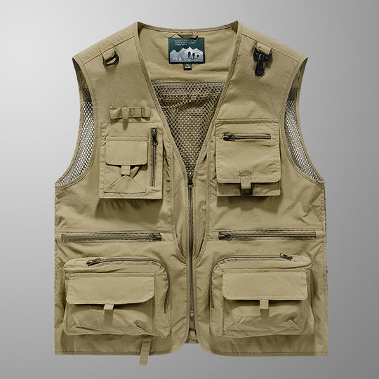 Herren Multifunktionale Angler- und Utility‑Weste mit Mesh‑Einsätzen und Mehrfach‑Taschen Nord Taschen