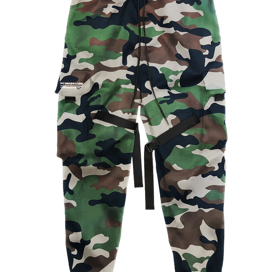 Herren Utility‑Cargo‑Jogginghose mit elastischem Bund, verstellbaren Beinriemen & Multifachtaschen Nord Taschen