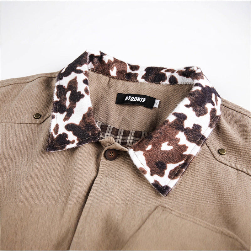 Unisex Overshirt im Utility-Workstyle mit kunstfellbesetztem Kragen und großen Pattentaschen Nord Taschen