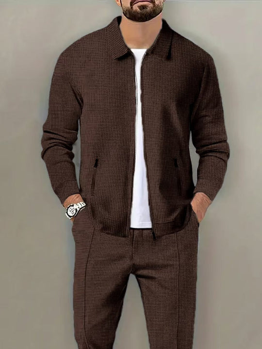 Herren modische Sweatjacke mit strukturierter Oberfläche und praktischen Reißverschlusstaschen - Vittorelli
