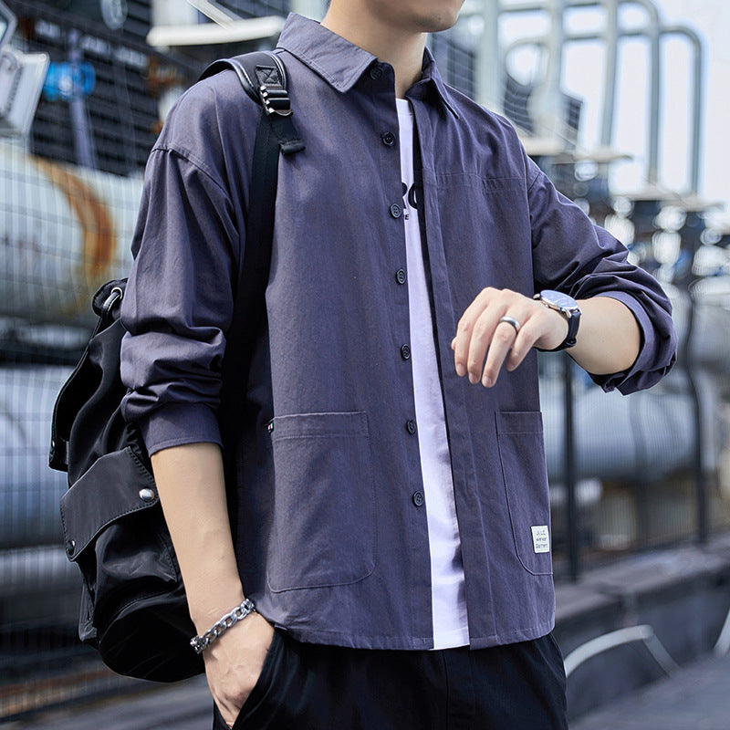 Herren Overshirt im leichten Canvas‑Utility‑Style mit Hemdkragen und aufgesetzten Taschen Nord Taschen