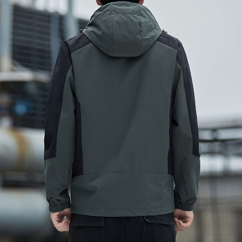 Herren Leichte wind- und wasserabweisende Kapuzenjacke im sportlichen Utility‑Style Nord Taschen
