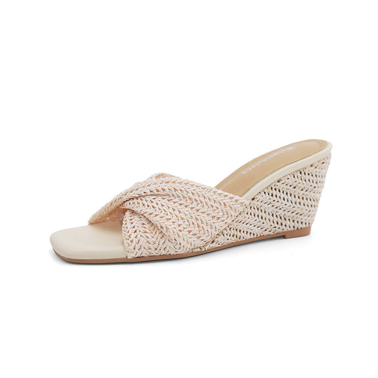 Damen Keil-Sandalen mit geflochtener Vorderpartie Nord Taschen