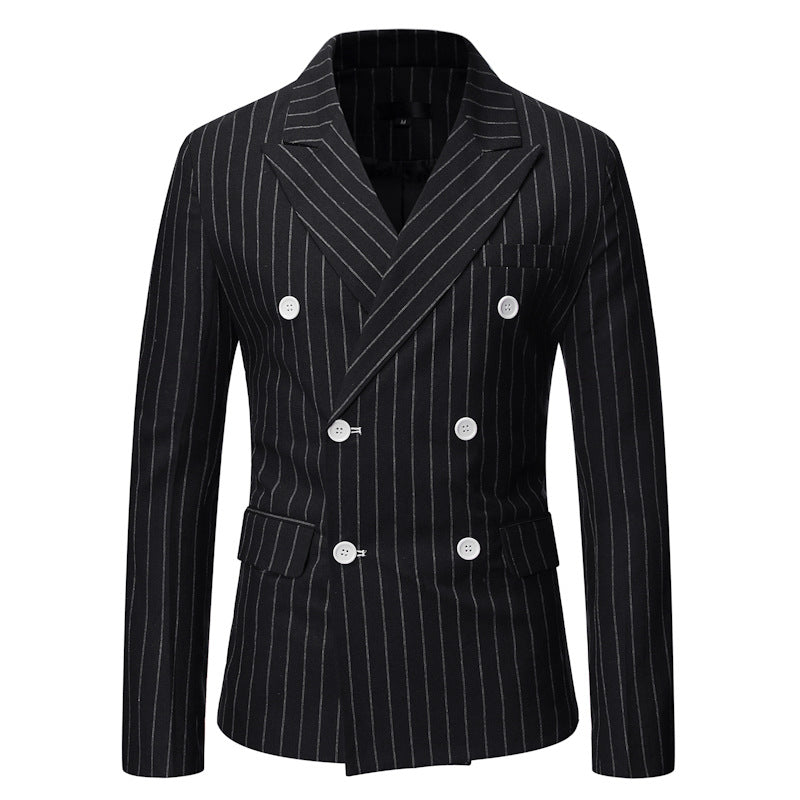 Herren elegante Doppelreiherjacke mit Nadelstreifen