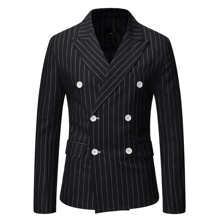 Herren elegante Doppelreiherjacke mit Nadelstreifen