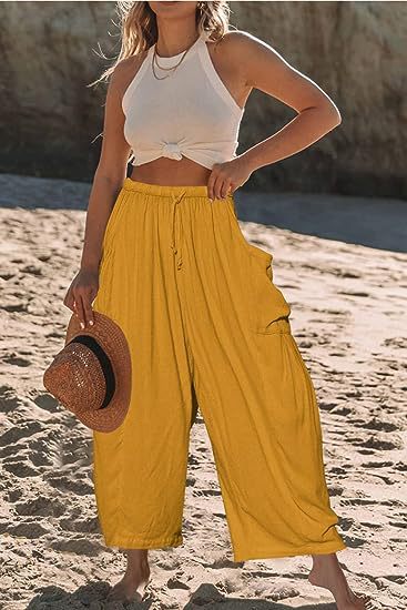 Damen Modische Leinenhose Nord Taschen