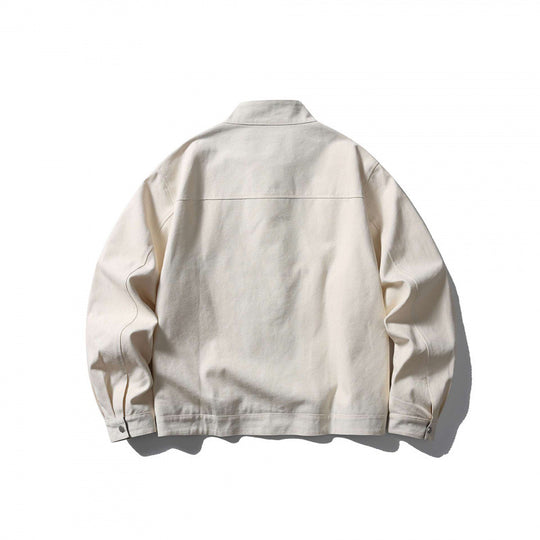 Herren leichte Baumwoll-Canvas Jacke mit Stehkragen und kariertem Innenfutter Nord Taschen