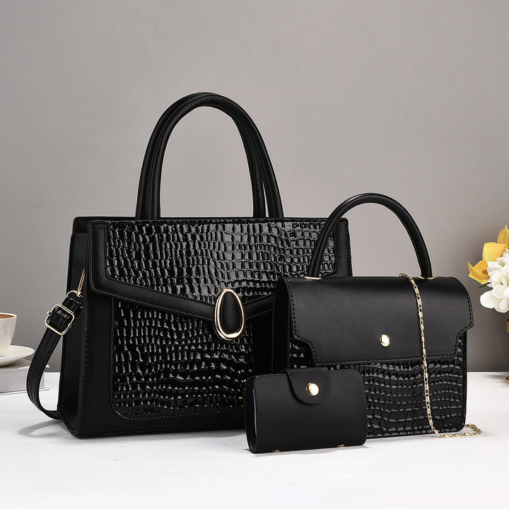 Damen elegantes Handtaschen-Set mit strukturierter Oberfläche und abnehmbaren Fächern Nord Taschen